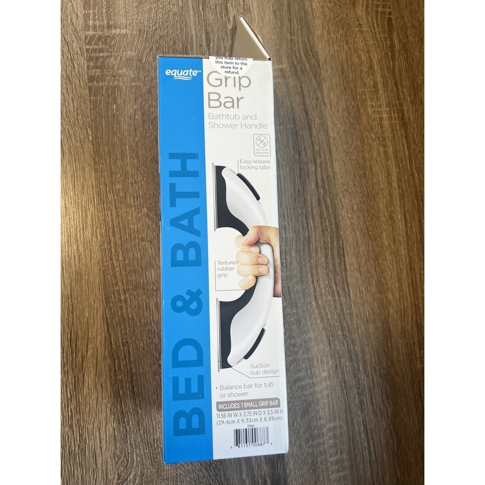 Equate Small Grip Bar Bathtub & Shower Handle 11.56" W X 3.75" D X 3.5" H NEW!